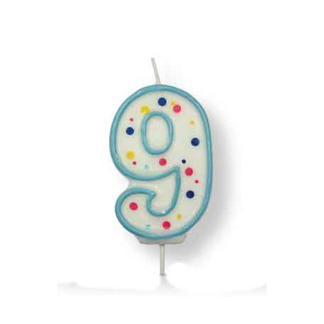 2001443 JEM Blue Number 9 Candle (2.5 Inch)